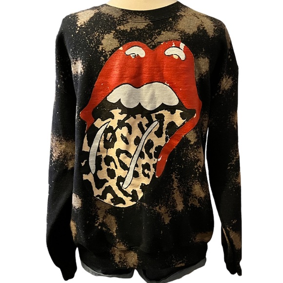 The Rolling Stones Bleached Sweatshirt Size M - Picture 1 of 5